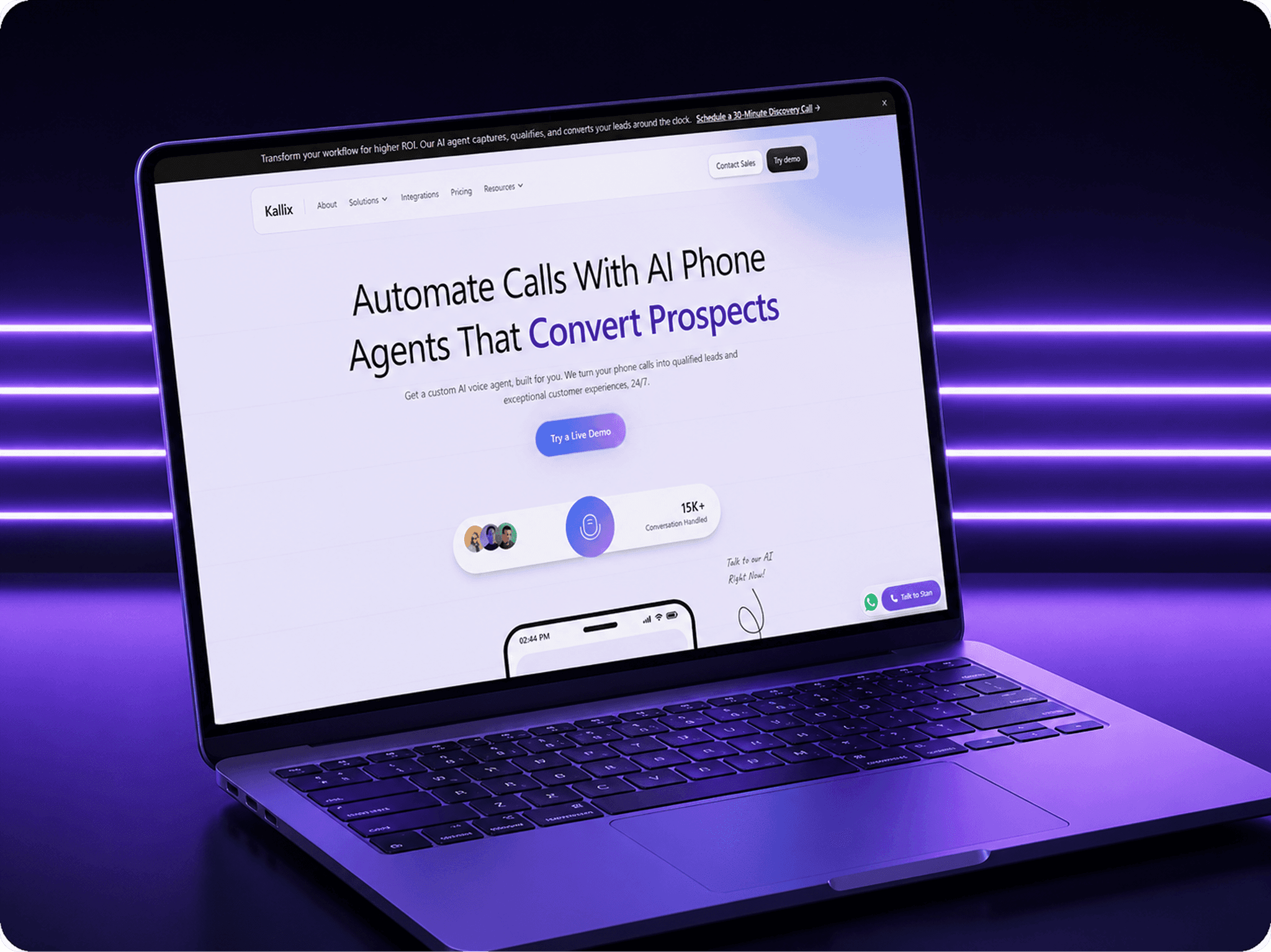Kallix — A bespoke AI voice platform that autonomously handles sales, support, and bookings 24/7