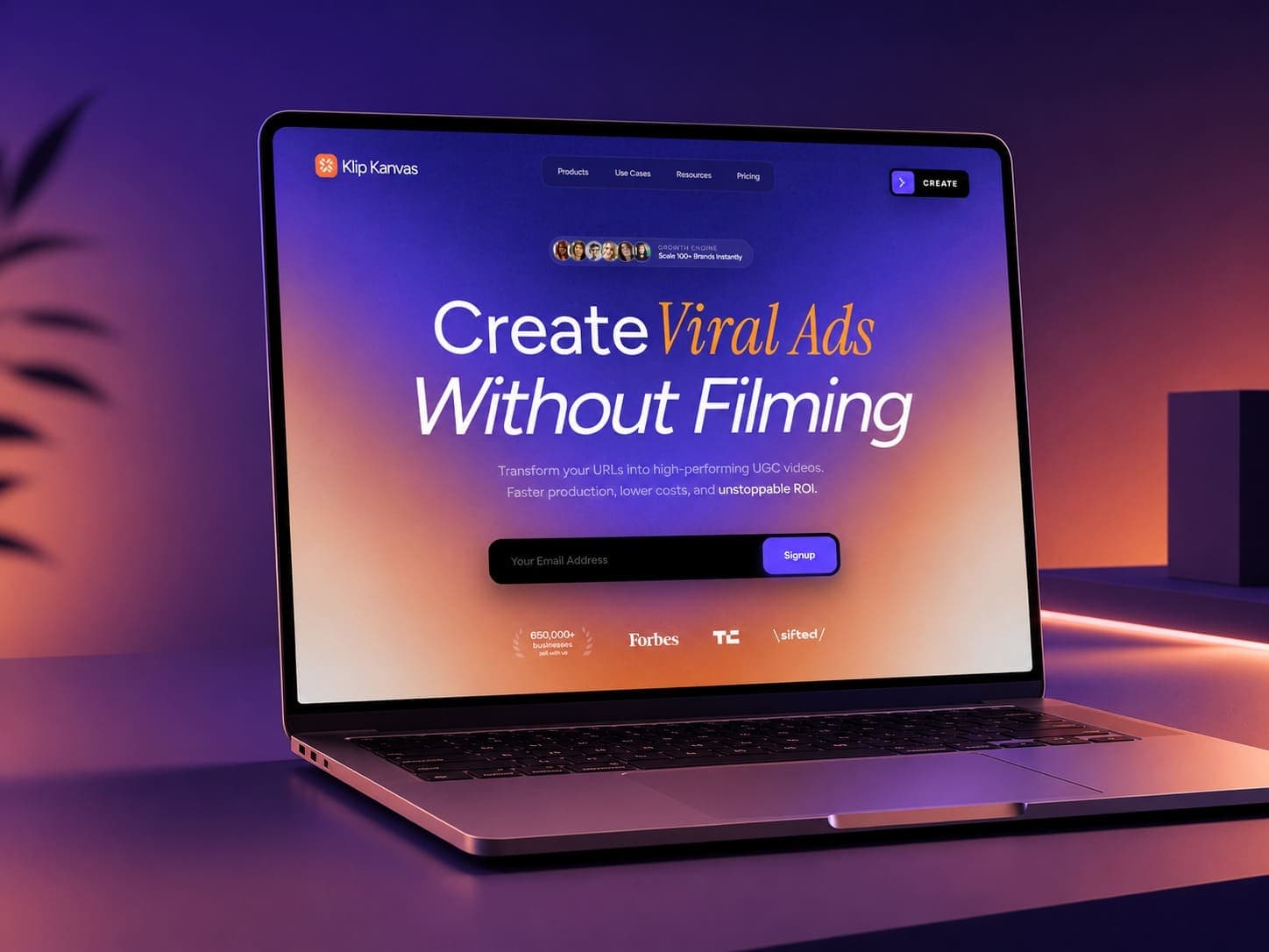 Klip Kanvas — An AI-powered ad generator that instantly transforms product URLs into high-performing UGC video ads without filming.