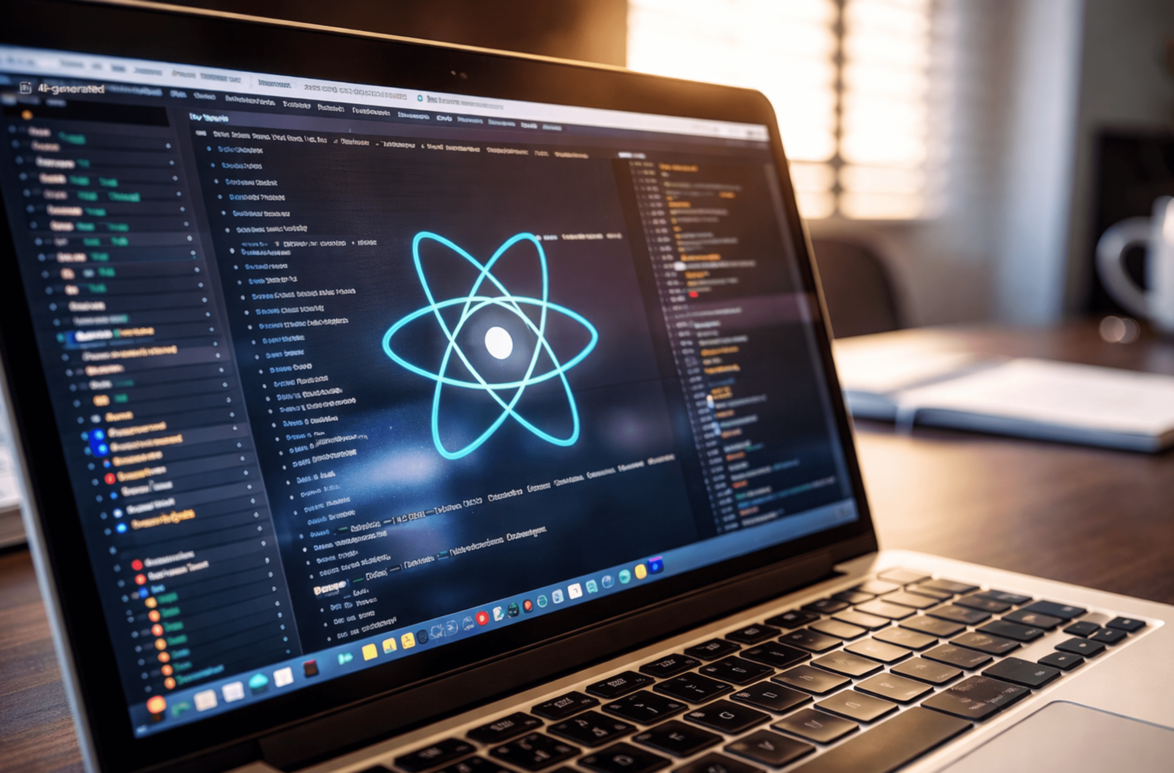 Developer coding React Native on a laptop